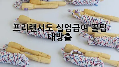 프리랜서도 실업급여? 꿀팁 대방출! 🍯