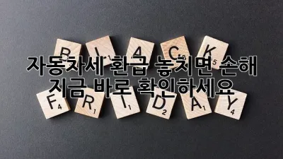 🚗 자동차세 환급, 놓치면 손해! 지금 바로 확인하세요! 💰